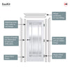 EasiKit Internal Door and Frame Kit - Manhattan Internal Door - Bevelled Clear Glass - White Primed