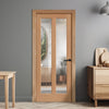 EasiKit Internal Door and Frame Kit - J B Kind Oak Shaker Matterhorn Internal Door - Clear Glass