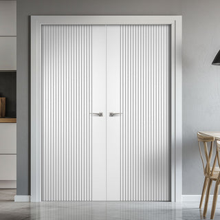 Image: Melbourne White Primed Internal Door Pair