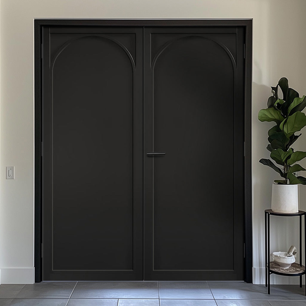 Melrose Panel Black Internal Door Pair - Prefinished