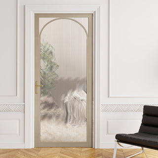 Image: Melrose Blonde Oak Internal Door - Reeded  Glass - Prefinished