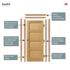 EasiKit Internal Door and Frame Kit - J B Kind Oak Classic Mersey 4 Panel Internal Door