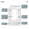 EasiKit Internal Door and Frame Kit - Mexicano White Primed Doors -  3/4 Clear Glass with Frosted Lines