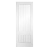 Mexicano White Primed Door Pair -  3/4 Clear Glass with Frosted Lines