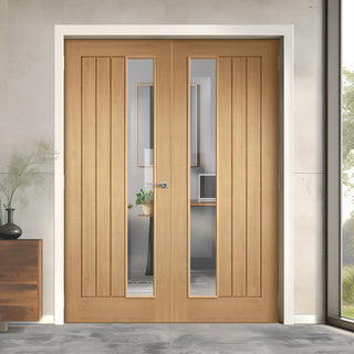 Image: Mexicano Internal Door Pair - Offset Glazed - Prefinished