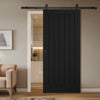 Top Mounted Black Sliding Track & Door - Mexicano Black Internal Door - Vertical Lining - Prefinished