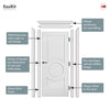 EasiKit Internal Door and Frame Kit - Montpellier 3 Panel Internal Door - White Primed