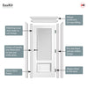 EasiKit Internal Door and Frame Kit - Murcia White Primed Internal Door - Clear Glass