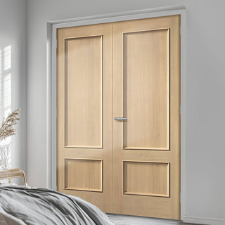 Image: Murcia Oak Panel Internal Door Pair - Prefinished