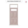 Exterior Victorian Nightingale 1L 4P Front Door with Transom - Customisable: Size, Colour, Glass Options