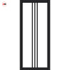 Galeria Solid Wood Internal Door Pair UK Made DD0102C Clear Glass - Shadow Black Premium Primed - Urban Lite® Bespoke Sizes