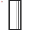 Tula Solid Wood Internal Door Pair UK Made DD0104C Clear Glass - Shadow Black Premium Primed - Urban Lite® Bespoke Sizes