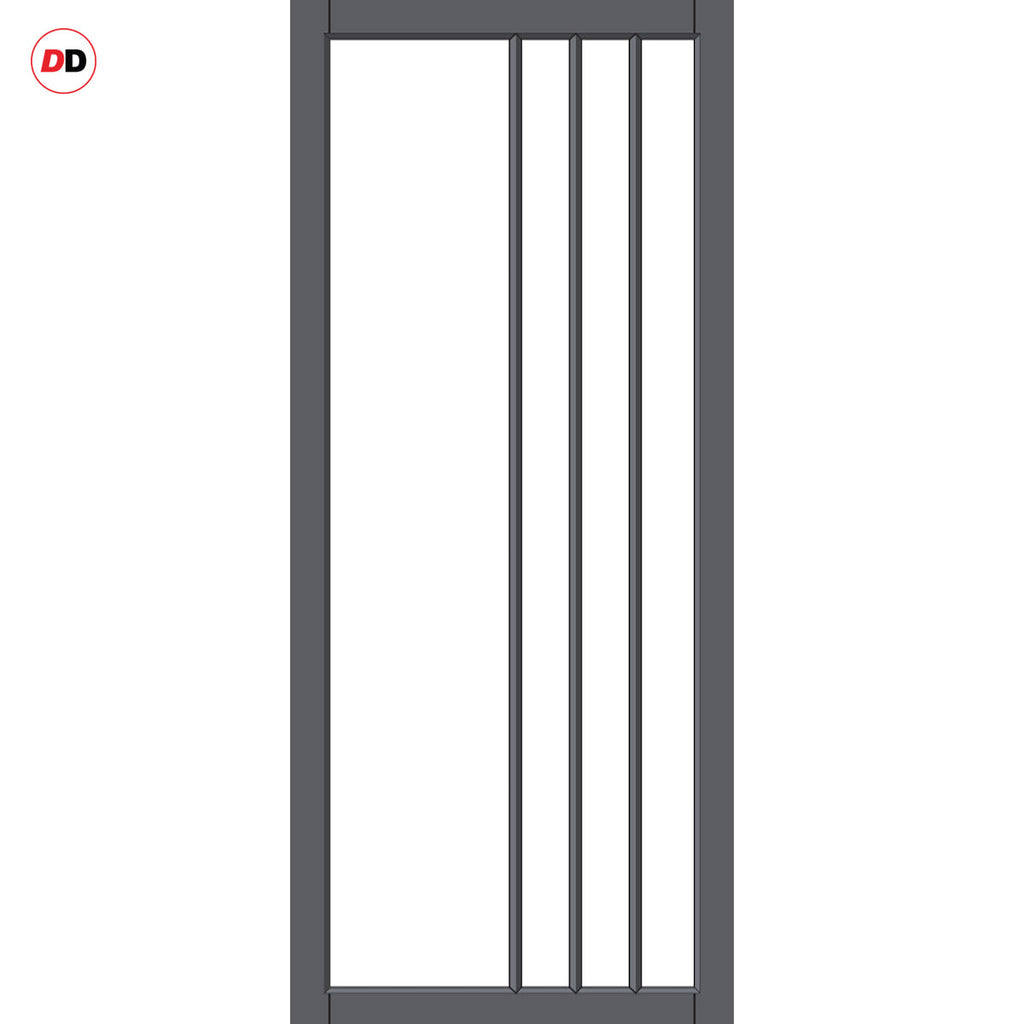 Tula Solid Wood Internal Door Pair UK Made DD0104F Frosted Glass - Sto