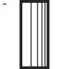 Simona Solid Wood Internal Door Pair UK Made DD0105C Clear Glass - Shadow Black Premium Primed - Urban Lite® Bespoke Sizes