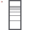 Amoo Solid Wood Internal Door Pair UK Made DD0112C Clear Glass - Stormy Grey Premium Primed - Urban Lite® Bespoke Sizes