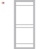 Ebida Solid Wood Internal Door Pair UK Made DD0113C Clear Glass - Mist Grey Premium Primed - Urban Lite® Bespoke Sizes