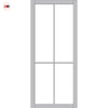 Kora Solid Wood Internal Door UK Made  DD0116F Frosted Glass - Mist Grey Premium Primed - Urban Lite® Bespoke Sizes