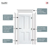 EasiKit Internal Door and Frame Kit - Nostalgia 4 Panel Internal Door - Raised Mouldings - White Primed