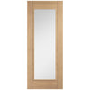 Carini 1L Oak Internal Internal Door Pair - Clear Glass - Prefinished