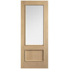 Murcia Oak Panel Internal Door Pair - Clear Glass - Prefinished