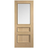 Toledo Oak Panel Internal Door Pair - Clear Glass - Prefinished