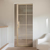 Malvern Blonde Oak Single Absolute Evokit Pocket Door - Clear Glass - Prefinished