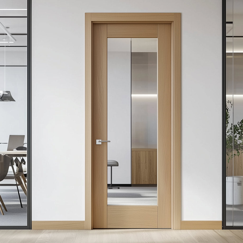 Pattern 10 Oak 1 Pane Internal Door - Clear Glass