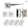 Zenith Door Lever Bathroom Handle Pack - 4 Square Hinges - Polished Chrome Finish