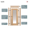 EasiKit Internal Door and Frame Kit - J B Kind Oak Contemporary Palomino Oak Internal Internal Door - Clear Glass