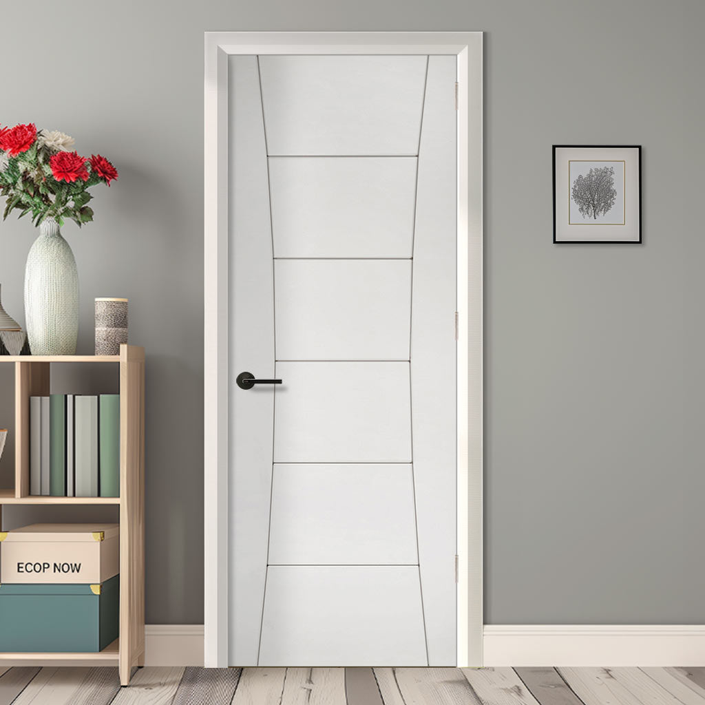 EasiKit Internal Door and Frame Kit - Pamplona White Primed Flush Internal Door