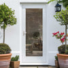 External Shaker 1L Oak Back Door - Clear Double Glazing