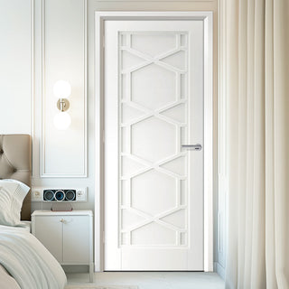 Image: EasiKit Internal Door and Frame Kit - JB Kind Shaker Quartz Internal Door - White Primed