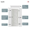 EasiKit Internal Door and Frame Kit - JB Kind Shaker Quartz Internal Door - White Primed