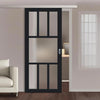 Single Sliding Door & Premium Wall Track - Eco-Urban® Queensland 7 Pane Door DD6424SG Frosted Glass - 6 Colour Options