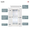 EasiKit Internal Door and Frame Kit - Reims Diamond Internal Door - Clear Bevelled - White Primed