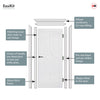 EasiKit Internal Door and Frame Kit - Reims Diamond 5 Panel Internal Door - White Primed