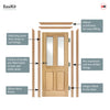 EasiKit Internal Door and Frame Kit - Richmond Oak Internal Door - Raised Mouldings - Bevelled Clear Glass