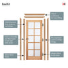 EasiKit Internal Door and Frame Kit - SA 10 Pane Oak Internal Doors - Clear Glass