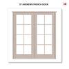 Made to Measure External St Andrew Heritage French Doors - 57mm Thick, Six Colour Options - Double Glazing