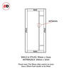 EasiKit Internal Door and Frame Kit - Suburban 4 Pane Solid Wood Internal Door - Premium Primed - Colour & Glass Options