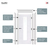 EasiKit Internal Door and Frame Kit - Santandor 1L - Clear Glass - White Primed