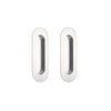 Burbank 120mm Sliding Door Oval Flush Pulls Pair and Single Finger Pull - Satin Stainless Steel