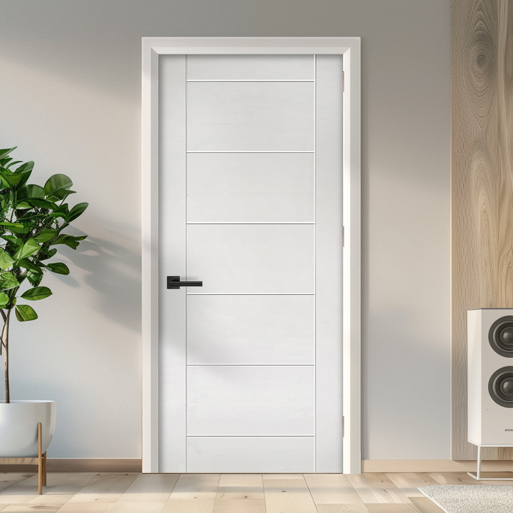 EasiKit Internal Door and Frame Kit - Seville White Primed Flush Internal Door