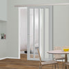 Single Sliding Door & Premium Wall Track - Eco-Urban® Sintra 4 Pane Door DD6428G Clear Glass - 6 Colour Options