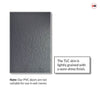 Contemporary Slate Grey Lightly Grained Internal PVC Door - Forfar Abstract Clear Glass