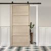 Top Mounted Black Sliding Track & Door - Soho Blonde Oak Panel Internal Door - Prefinished