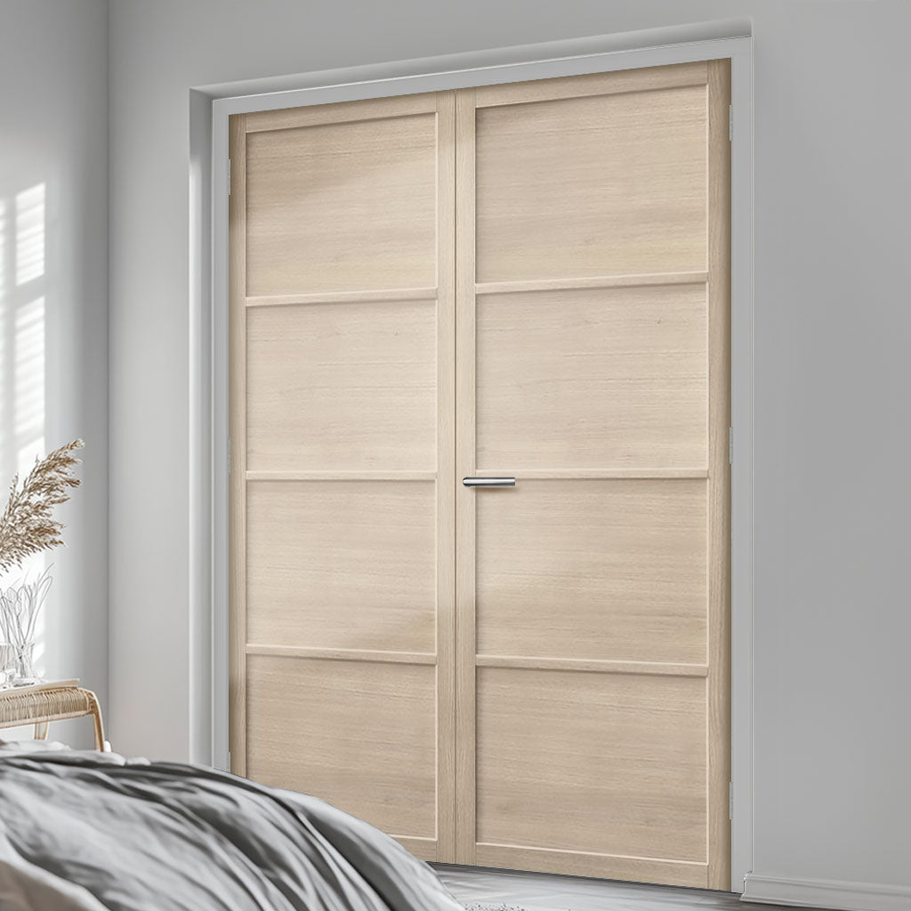 Soho Blonde Oak Panel Internal Door Pair - Prefinished