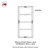 EasiKit Internal Door and Frame Kit - Staten 3 Pane 1 Panel Solid Wood Internal Door - Premium Primed - Colour & Glass Options