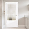 Staten 3 Pane 1 Panel Solid Wood Internal Door UK Made DD6310G - Clear Reeded Glass - Eco-Urban® Cloud White Premium Primed