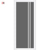 Milano Solid Wood Internal Door Pair UK Made DD0101T Tinted Glass - Cloud White Premium Primed - Urban Lite® Bespoke Sizes